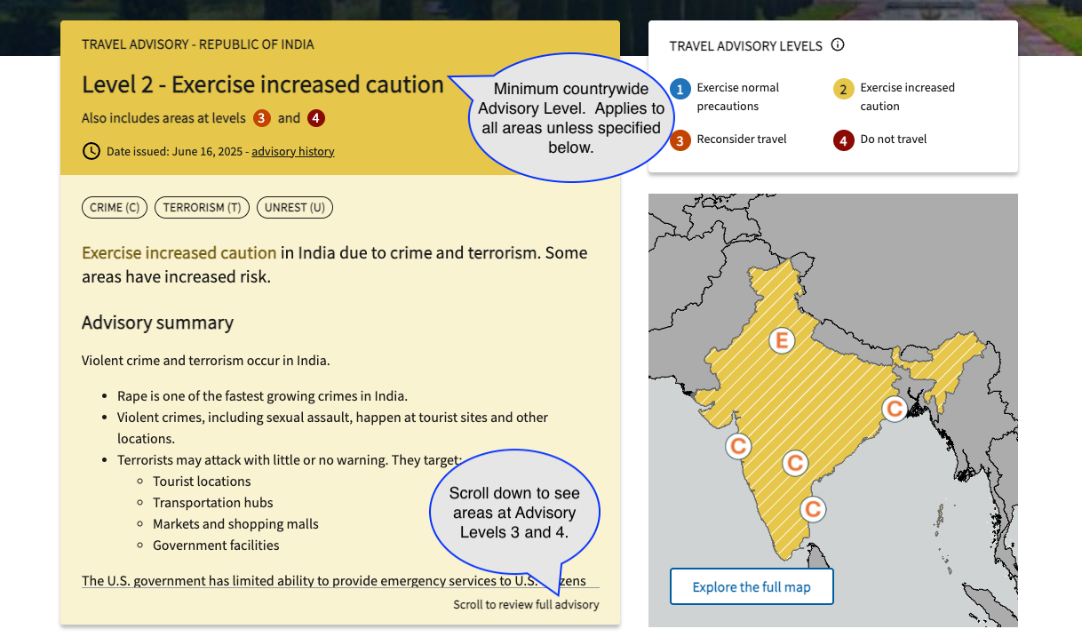 Department of State Travel Advisory Example 1 Department of State Travel Advisory Example