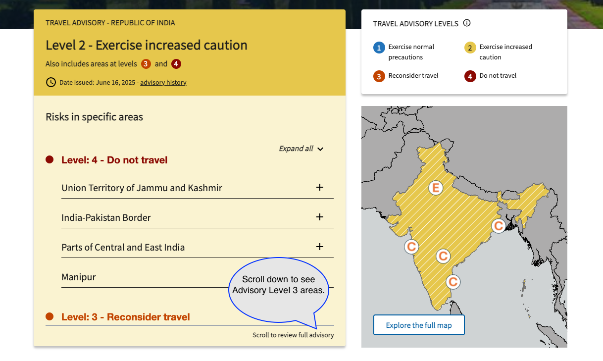 Department of State Travel Advisory Example 2 Department of State Travel Advisory Example
