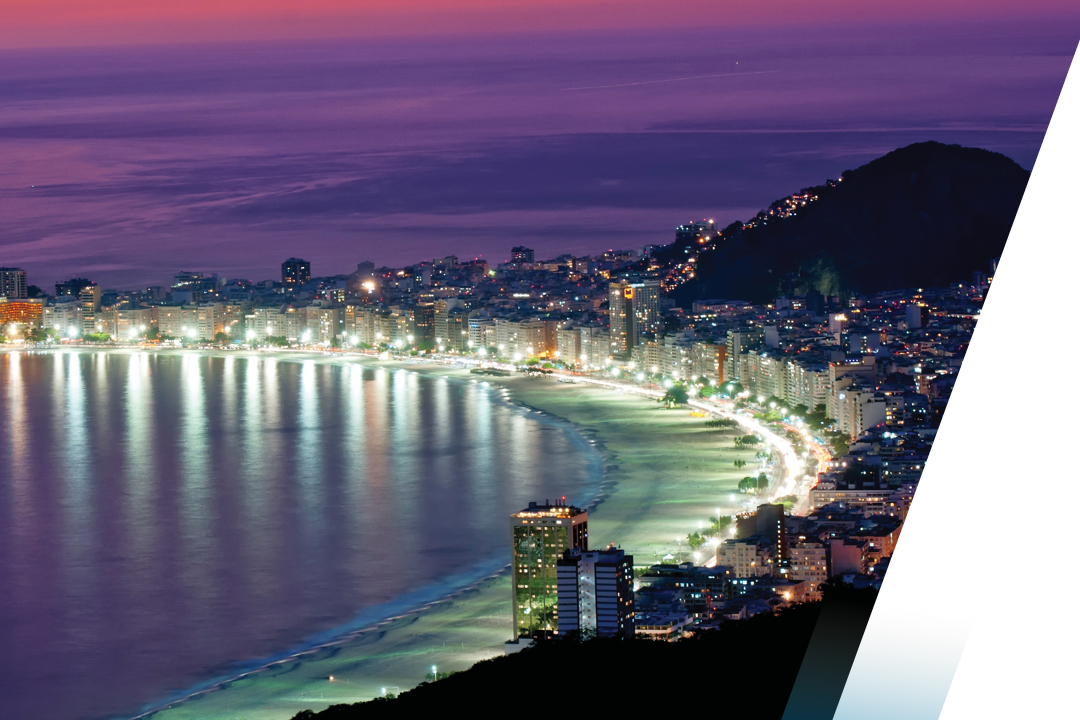 City on water at night