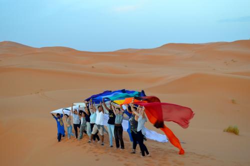 Students in desert